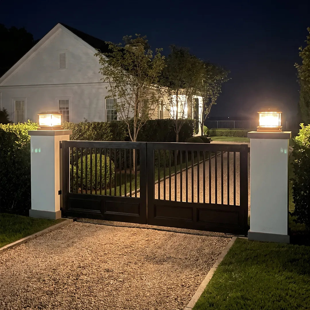Pillar Top Light European Vintage Copper Outdoor Light - view 2