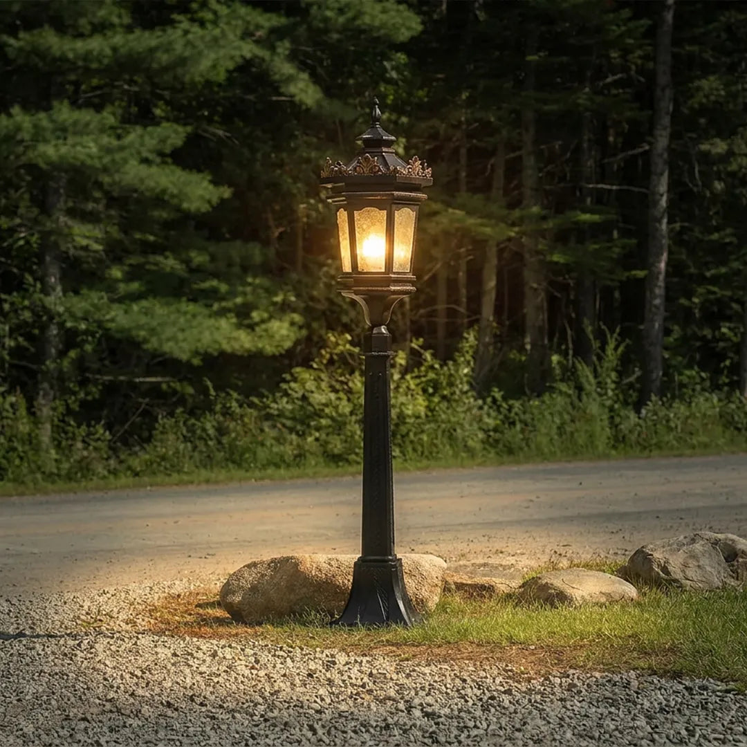 Black Pathway Lights European Vintage Tall Lawn Light - view 4