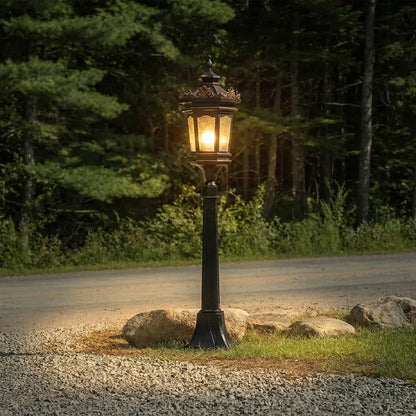 Black Pathway Lights European Vintage Tall Lawn Light - view 4