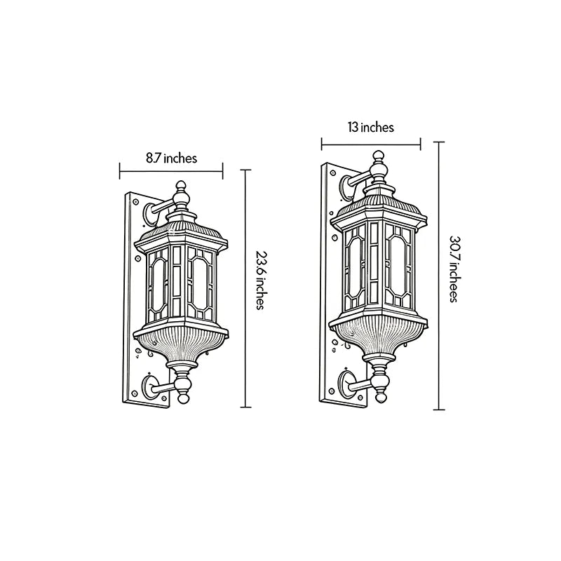 Vintage Outdoor Wall Lantern French Style Metal Light - view 9