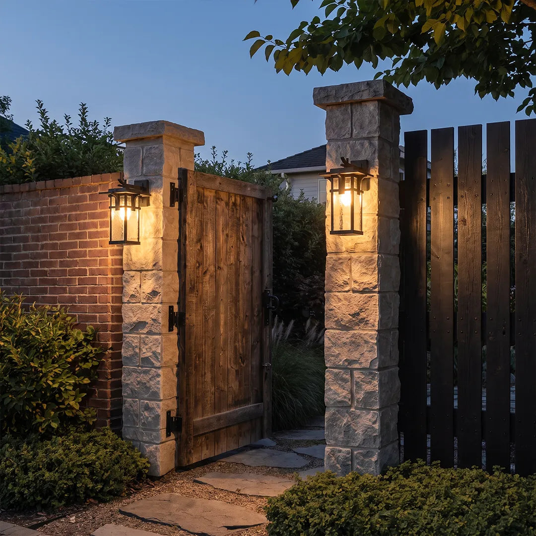 Vintage Wall Light Fixtures Rectangular Glass Outdoor Light - view 2