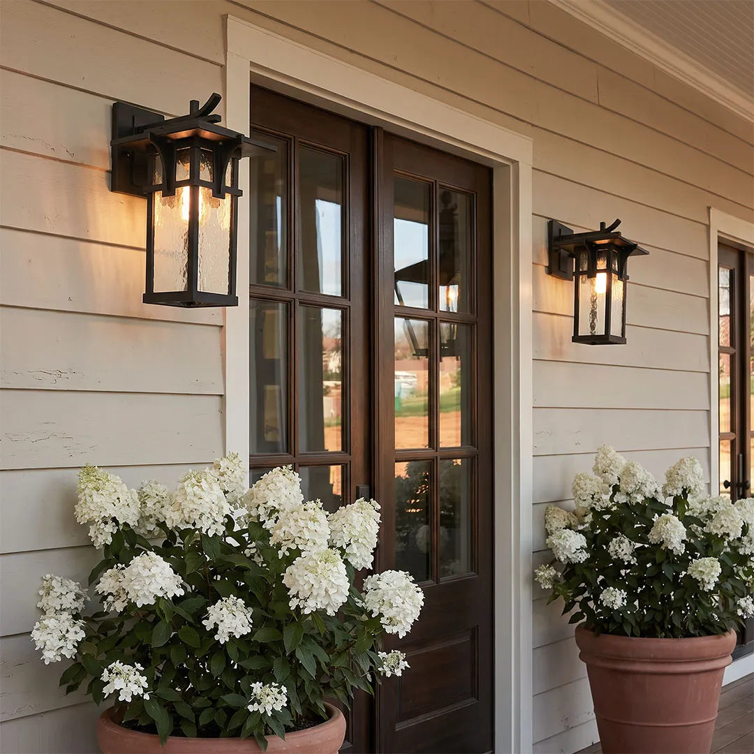 Vintage Wall Light Fixtures Rectangular Glass Outdoor Light