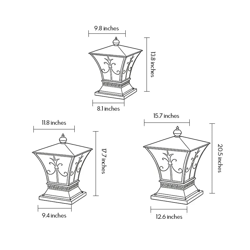 Pillar Light Fixtures Vintage Copper Outdoor Waterproof Light - view 22