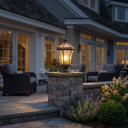 Outdoor Pillar Light European Vintage Copper Waterproof Light - view 3