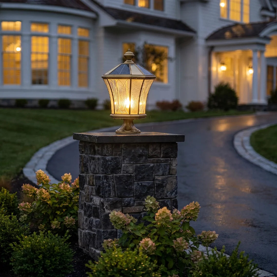Outdoor Pillar Light European Vintage Copper Waterproof Light - view 2