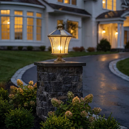 Outdoor Pillar Light European Vintage Copper Waterproof Light - view 2