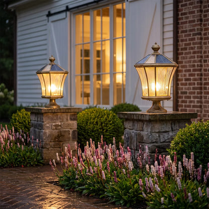 Outdoor Pillar Light European Vintage Copper Waterproof Light - view 4