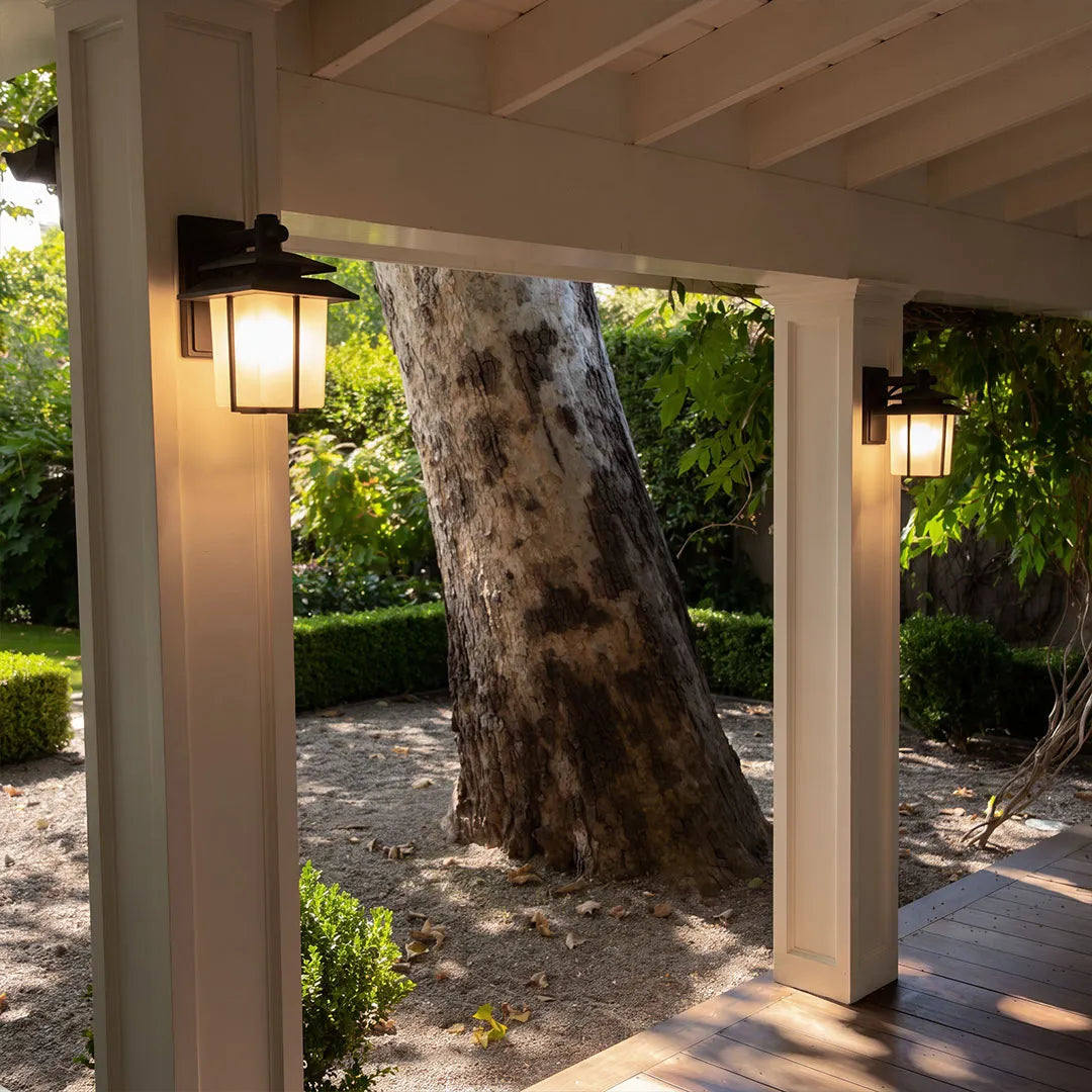 Modern Outdoor Lighting Sconces Minimalist Glass Lantern - view 6