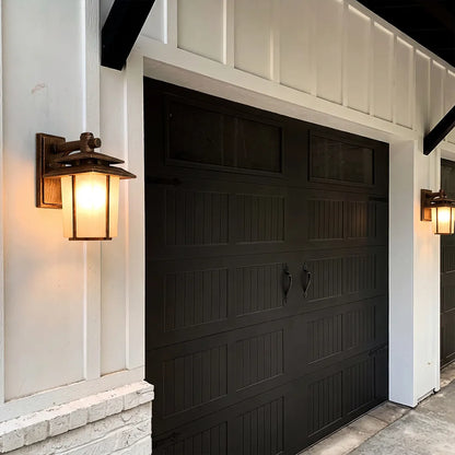 Modern Outdoor Lighting Sconces Minimalist Glass Lantern - view 4