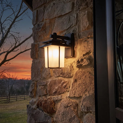 Modern Outdoor Lighting Sconces Minimalist Glass Lantern - view 3