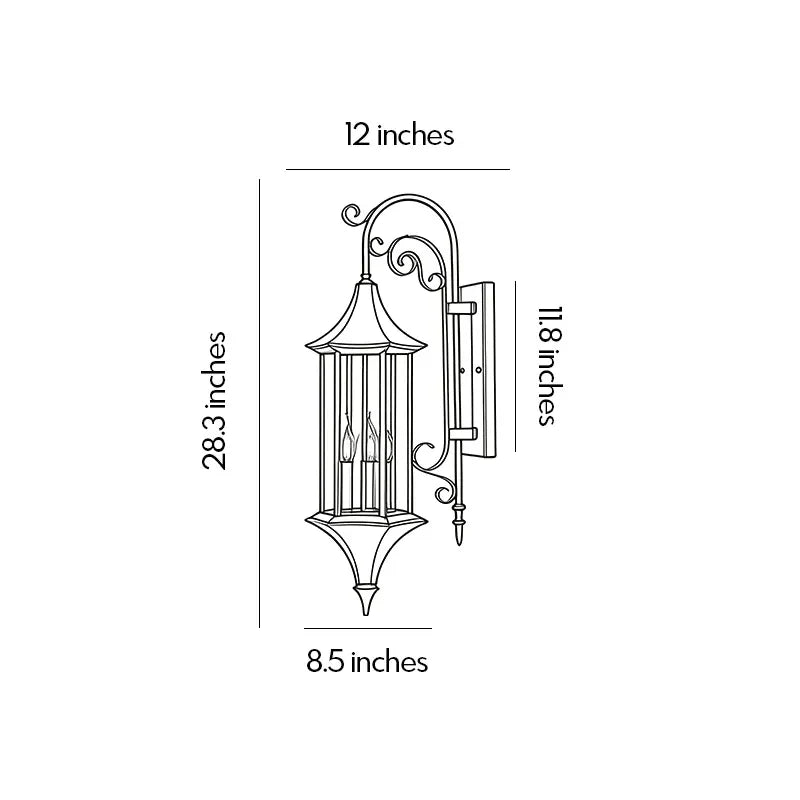 2 PCS Wall Lanterns Outdoor Lighting European Vintage Light - view 10
